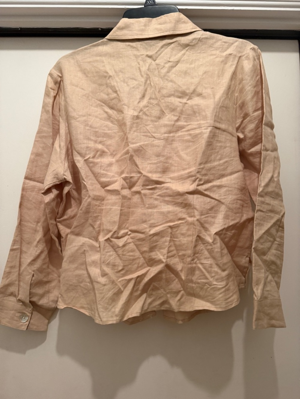 David Jordan Cream Button-Front Linen Shirt - Picture 4 of 4